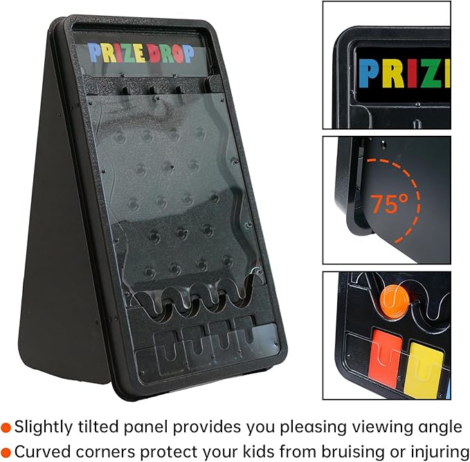 iElyiEsy 25x14 Prize Drop Plinko Board Game Set Featuring 8 Personalizable Playing Pucks. A for Family Get - Togethersand Carnival - Style Events - Mini Collapsible Tabletop Plinko Game Drop
