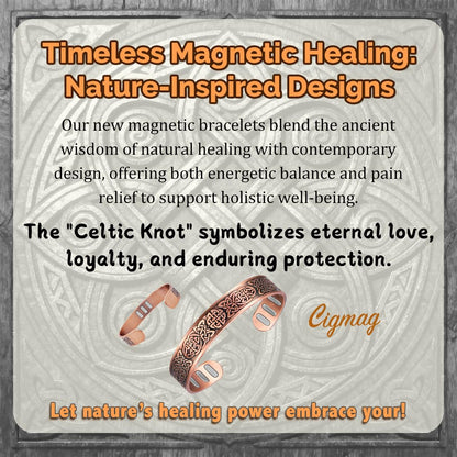 Cigmag Copper Bracelet for Men, with Powerful 9X 5000 Gauss Magnets, Adjustable Solid Pure Copper (Celtic Knot 1)