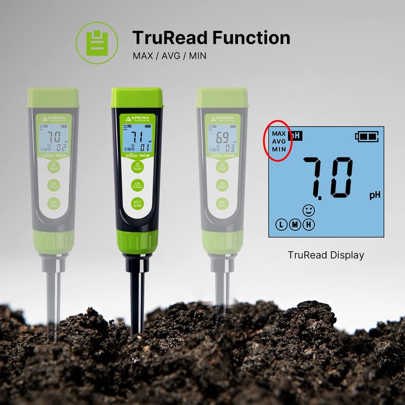 Apera Instruments AI102G GroStar Series GS2 Soil pH Pen Tester Kit for Direct Soil Test and Nutrient Solutions Test with Replaceable Swiss Spear pH Probe, Gen II