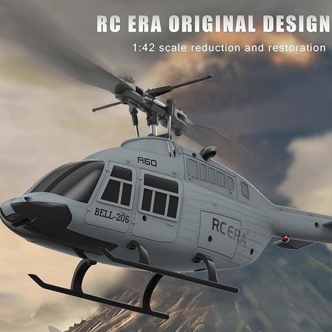RC ERA A60 Helicopter - Remote Control Helicopters for Adult 1/42 Sacle 2.4G 4CH Gyro Stabilized Aircraft with Altitude Hold &amp Optical Flow3D Stunt Drone (Yellow)