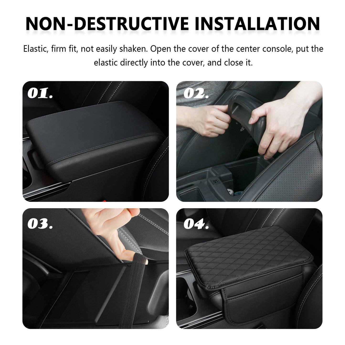 Upgraded Car Center Console Cover,Microfiber Leather Car Armrest Cover Cushion with 2 Storage Bags,Universal Car Armrest Storage Box Car Interior Accessories for Most Vehicles (Turquoise)