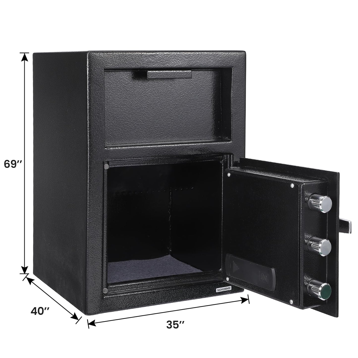 2.5 Cu.Ft Heavy Duty Drop Safe for Business With Digital Keypad, Depository Safe for Money with Drop Slot, 20" x 15.7"x 13.8", Office Safe Box for Money and Mail, Black