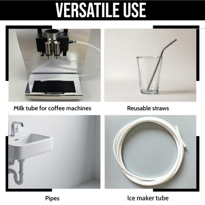 Milk Foamer Hose Brush, Tube Hose Cleaner Brush Ideal for Espresso & Coffee Machine Attachments，Extra Long Stainless Steel Brush for Cleaning Reusable Drinking Straws, Keg Lines and Pipes(13.7in)