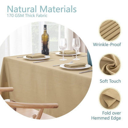 Veblandy Faux Linen Rectangle Tablecloth Waterproof 60x104 inch Table Cloth Stain and Wrinkle Resistant Washable, Decorative Fabric Table Cover for Dining, Kitchen, Wedding and Parties, Coffee