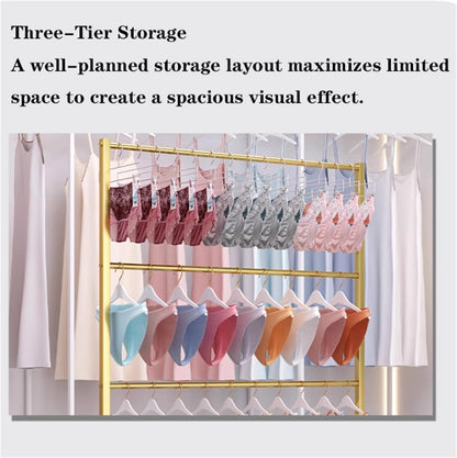 Lingerie Bra Rack with Wheels, Metal, 3 Tier Underwear Display Stand, Anti-Slip, Retail Showshelves, Commercial Clothing Store Shelf, for Shorts, Hats, Sock(Silver,150 * 40 * 130cm)