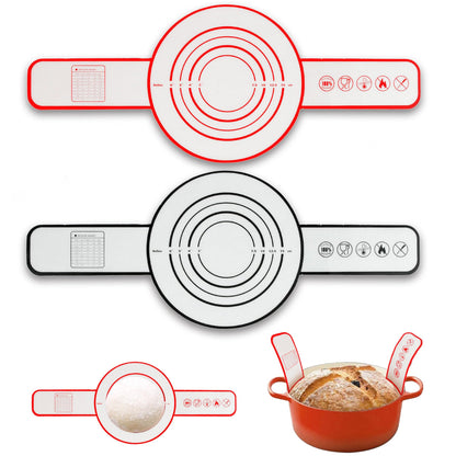 Silicone Bread Sling for Dutch Oven Baking Mat With Extra Long Handles Sourdough Bread Baking Supplies Non-Stick Silicone Mat Reusable Heat Resistant Food Grade Cooking Sheets Liners 2 PCS