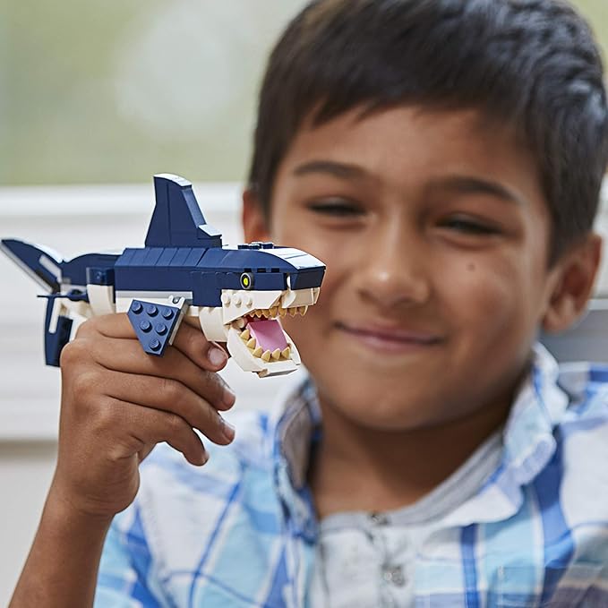 LEGO Creator 3 in 1 Deep Sea Creatures Transforms from Shark and Crab to Squid to Angler Fish Sea Animal Toys Gifts for 7 Plus Year Old Girls and Boys 31088