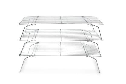 Fox Run Stackable Cooling Rack Set, Chrome, 3-Piece, Metallic, 2.25 x 14 x 10 inches