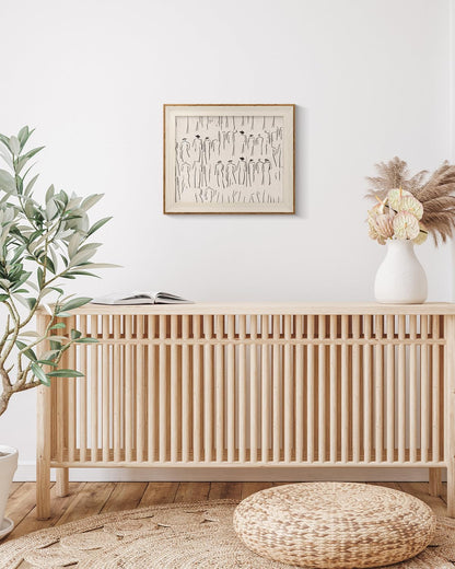 VIYYIEA Framed Wall Art - Minimalist Sketch Canvas Print for Living Room | 12L x 10W, Perfect Gift