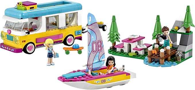 LEGO Friends Forest Camper Van and Sailboat 41681 Building Kit Forest Toy New 2021 (487 Pieces)