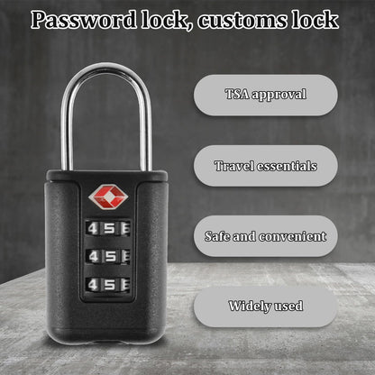 6Pcs TSA Approved Luggage Locks 3 Digit Travel Combination Portable Small Padlocks Stainless Steel TSA Accepted Toolbox Locks for Travel Bag Suitcase Lockers