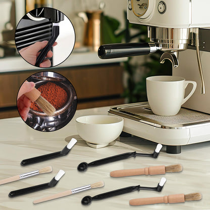 8pcs Coffee Cleaning Brush Set, Espresso Machine & Grinder Cleaning Brushes Long Handle Flexible Brush Cleaner and Scoop Tool for Clean Coffee Maker Grinder Brew Head and Barista Accessories