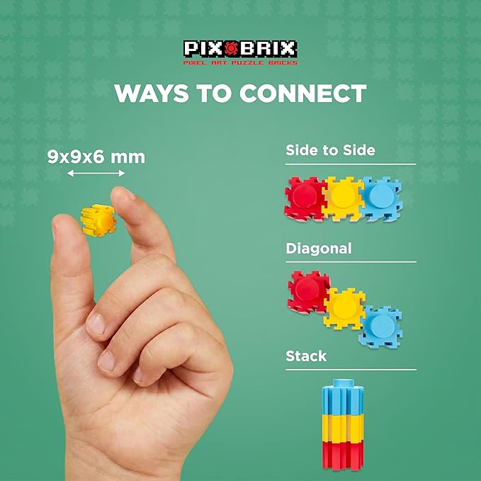 Pix Brix Pixel Art kit Puzzle Bricks - Girl w/Pearl Earring 6 400 Pieces - Patented Colorful Building Bricks to Recreate This Famous Print Create Builds Without Water Iron or Glue