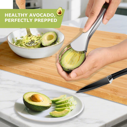 OERPHO Avocado Slicer Tool 3 in 1, Stainless Steel Avocado Cutter Tool Set, Avocado Masher & Avocado Peeler Tools, Multi-Function Avocado Smasher Tools for Slicing, Scooping and Pit Removal
