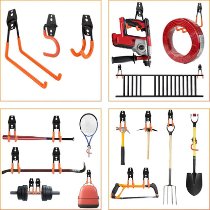 **Skiennix Heavy-Duty Garage Hooks - 24 Pack Steel Wall Mount Hangers for Bikes, Tools & Ladders**