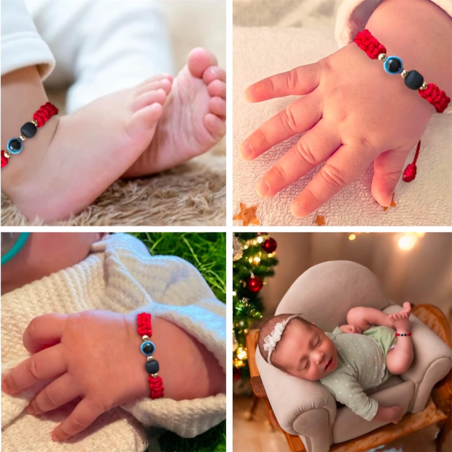 Red String Bracelet for the baby,Evil Eye Genuine Azabache Para el Mal de Ojo