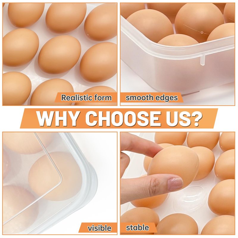 Whkvnng 2 Pack Deviled Egg Trays,Stackable Plastic Egg Holder for 48 Eggs,Clear Egg Storage Containers for Fridge,Keep Fresh,Easter,Thanksgiving Day Party Kitchen Supplies