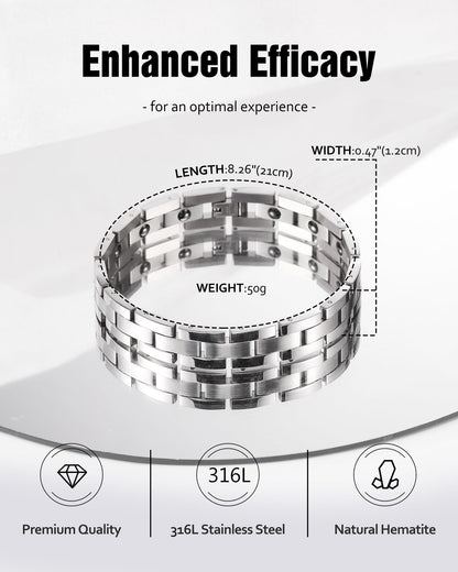 Jecanori Ultra Strength Magnetic Bracelets for Men - Men's Hematite Bracelet, Ideal Gift