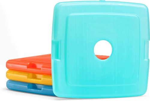 Cool Coolers By Fit & Fresh Slim Ice Packs - Quick Freeze, Space-Saving Design, Multi-Colored 4-Pack