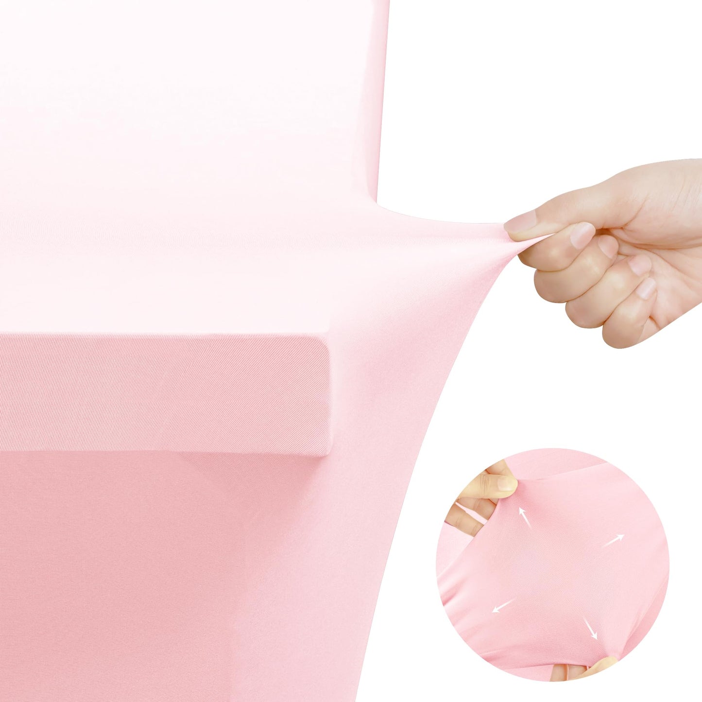 Utopia Kitchen Spandex Tablecloth 2 Pack [8FT, Pink] Tight, Fitted, Washable and Wrinkle Resistant Stretch Table Cloth Rectangle Cover for Trade Show, Weddings & Parties [96Lx30Wx30H Inch]