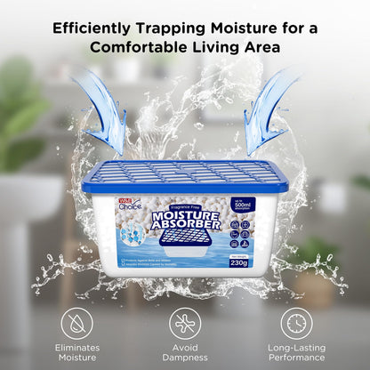 W&E Choice Moisture Absorbers, Portable Humidity Absorber Boxes for Your Bathroom, Closet & Car, Dehumidifier with Fragrance Free, 6 Pack