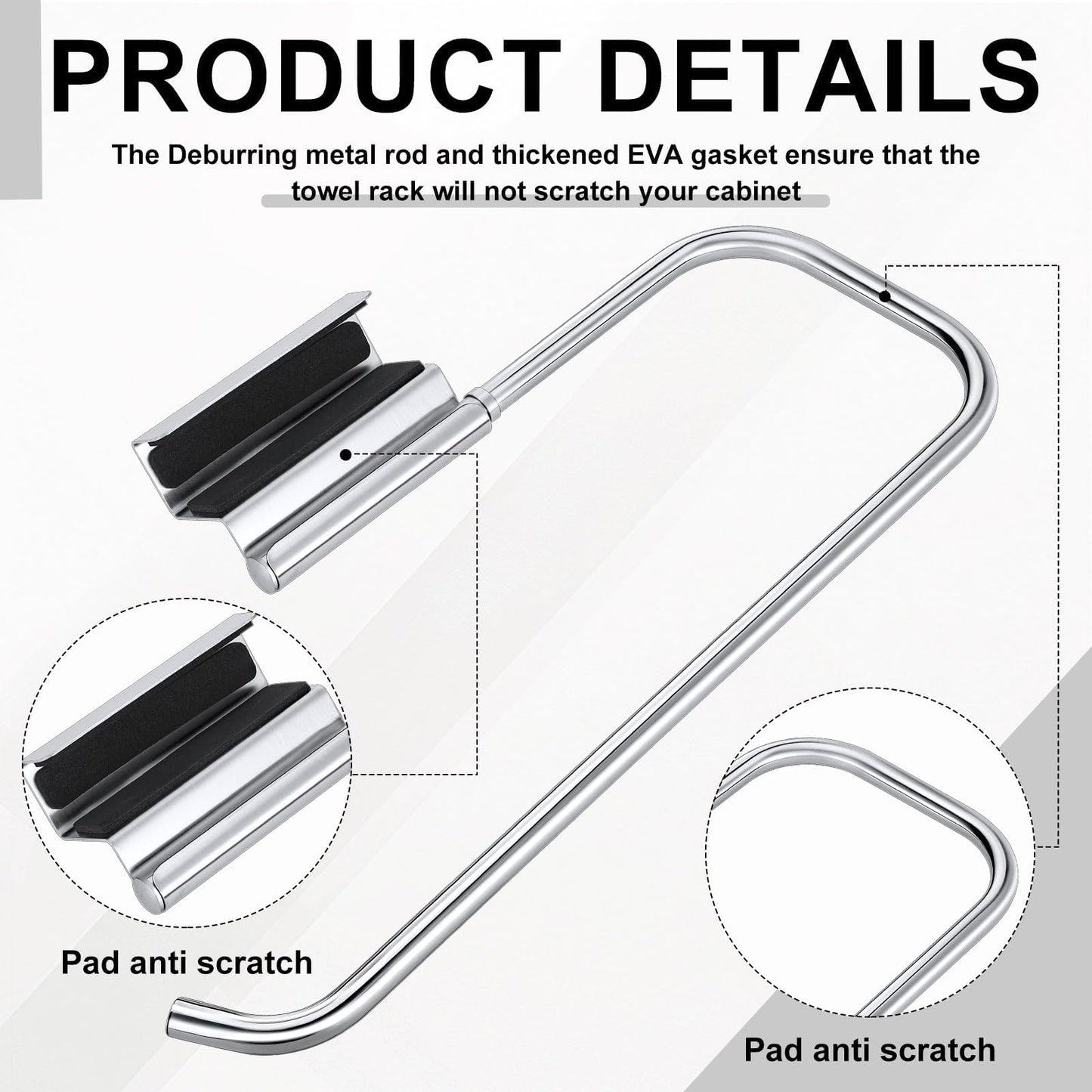 2 Pcs 12.4 Inches Cabinet Door Paper Towel Holder Stainless Steel Camper Paper Towel Holder Cling Film Holder for Kitchen Bathroom Laundry Room Camping Car Tissue Storage