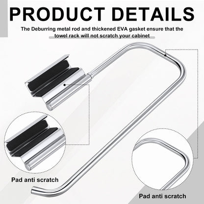 2 Pcs 12.4 Inches Cabinet Door Paper Towel Holder Stainless Steel Camper Paper Towel Holder Cling Film Holder for Kitchen Bathroom Laundry Room Camping Car Tissue Storage