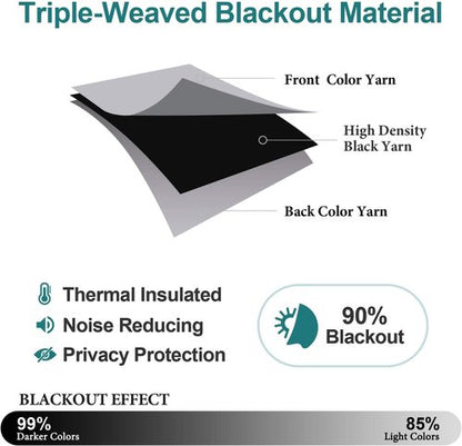 ChrisDowa Grommet Blackout Curtains - Thermal Insulated Room Darkening Set, Light Grey, 42W x 63L