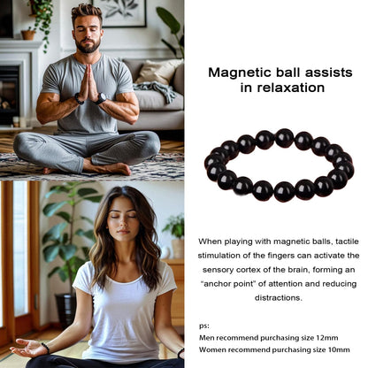 38 Magnetic Therapy Hematite beaded Bracelet For Women And Men Power Gemstone Crystal Unisex Macrame (Hematite, 12, millimeters)