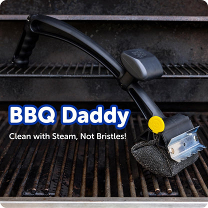 Scrub Daddy BBQ Daddy Grill Cleaner Kit - Bristle-Free Brush & 2 Steel Scour Sponges | 4 Count