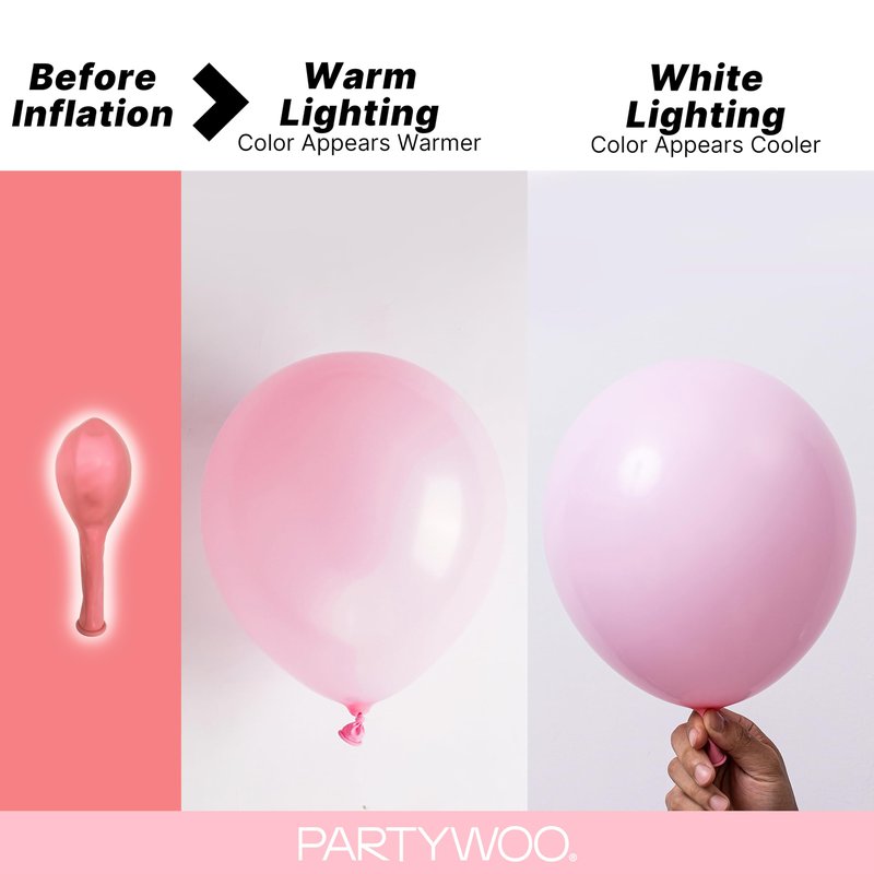 PartyWoo Baby Pink Balloons 100 pcs Different Sizes of 18 12 10 5 Inch Pastel Pale Light Pink Balloons Arch Kit Garland for Baby Shower Gender Reveal Birthday Princess Party Decorations Pink-Q05