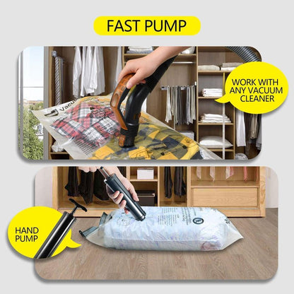 GONGSHI Vacuum Storage Bags, Space Saver Seal Bags For Clothing, Travel Luggage,Blankets, Comforters, Pillows, Clothes Storage.12 Combo