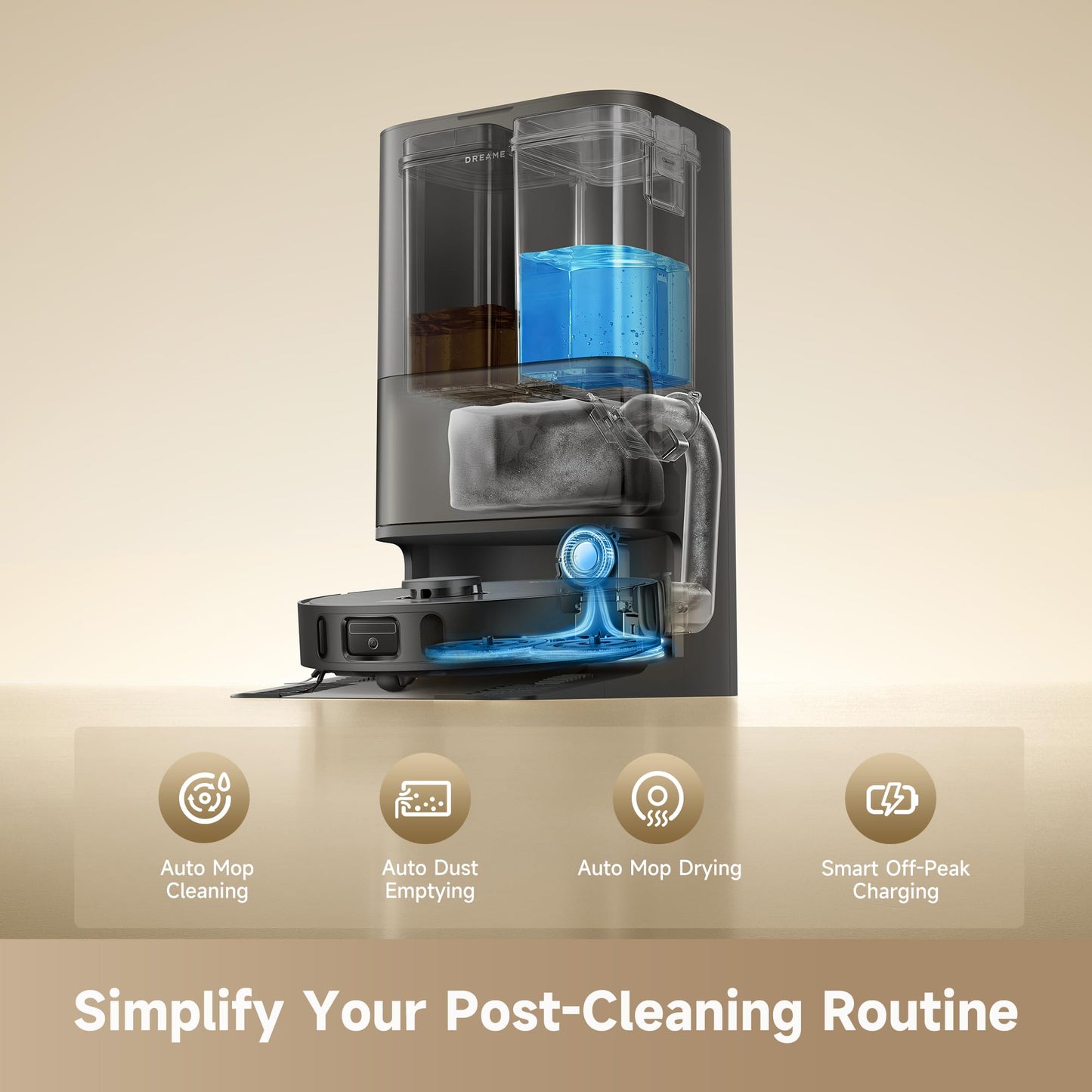 DREAME D30 Ultra CE Robot Vacuum and Mop with Auto Dust Emptying, 25,000Pa Suction, 0.41in Mop Lifting, Multifunctional Base Station, Mop Self-Washing, Smart Obstacle Avoidance, Black