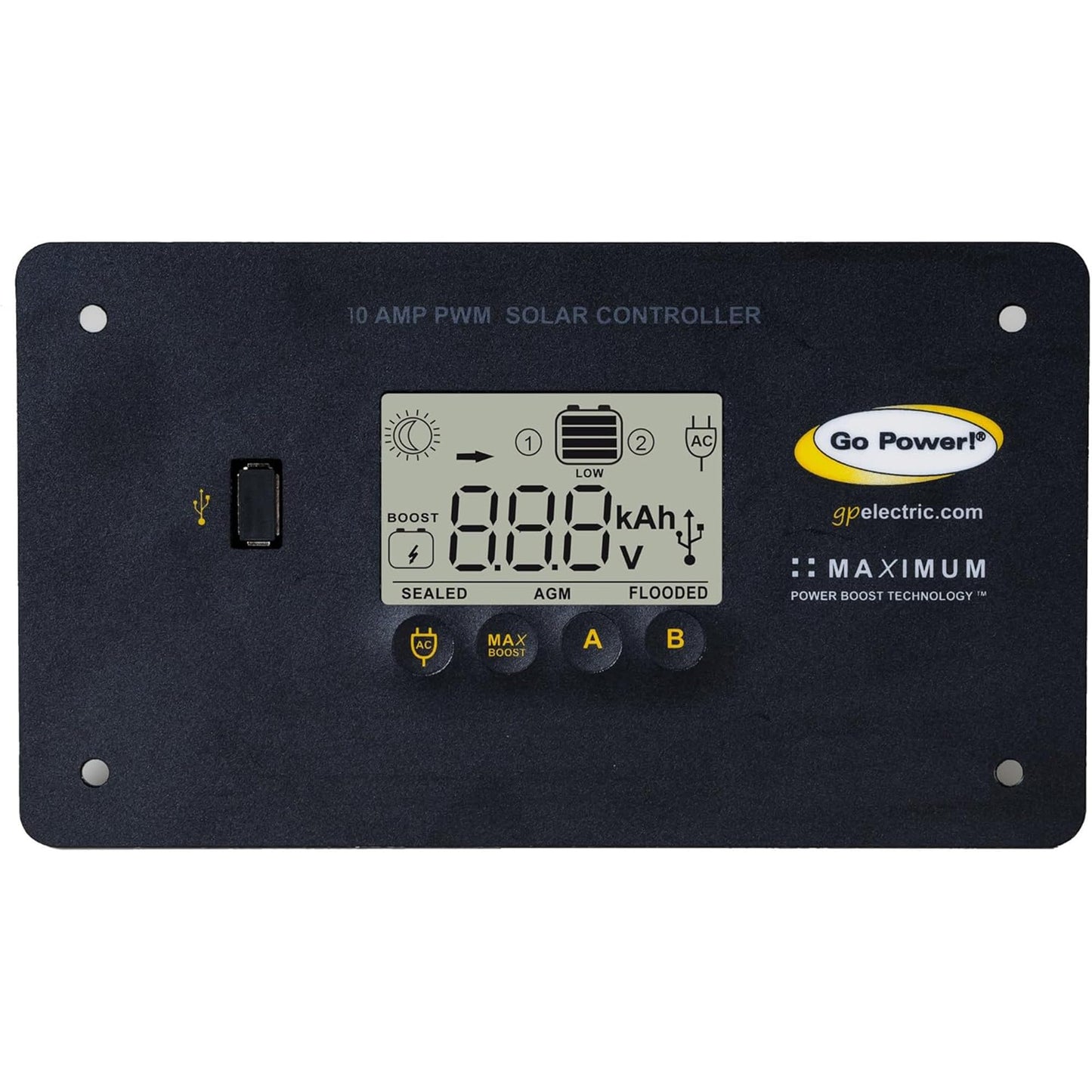 Go Power GP-ECO-80 80W Solar Panel Kit - Monocrystalline Panels with 10 Amp Digital Charge Controller, 12V Solar Power for RV, Vehicle, Camper, Marine & Off-Grid Use