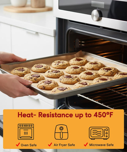 GENLGE 300 Sq. Ft Unbleached Parchment Paper Roll – 12" x 300 ft, Non-Stick Brown Baking Parchment Paper, Heavy Duty for Oven, Air Fryer & Grilling