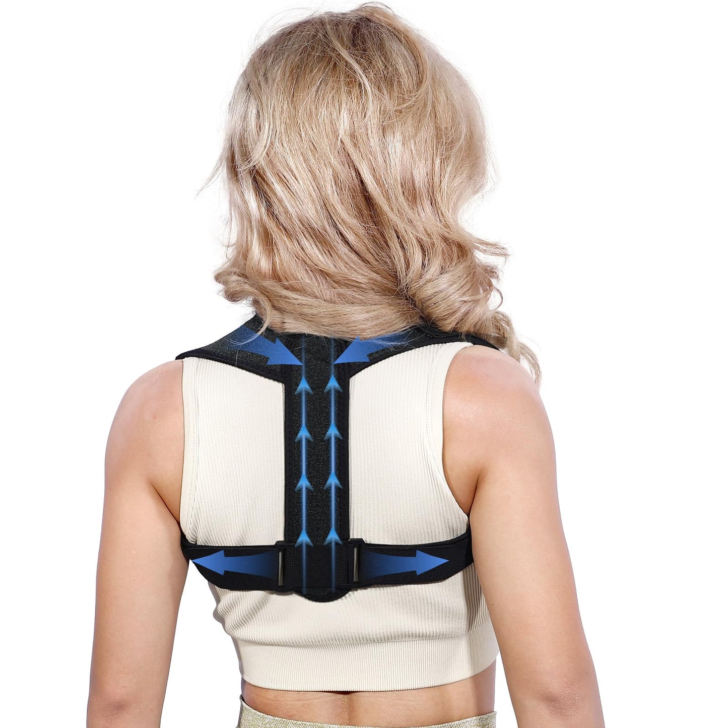 Posture Corrector for Women and Men, Adjustable Upper Back Brace, Spine Support Straightener, Neck, Shoulder, Back and Lumbar Pain Relief, Comfortable & Breathable
