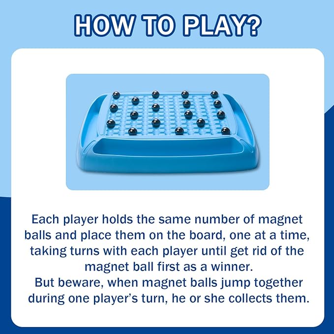 Magnet Game Magnetic Game for Kids and Adults Table Top Board Game for Kids 8-12 Magnet Chess Game 40Pcs for Family Games Night 2-4 Players
