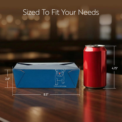 Restaurantware Paper Take Out Box 50 Count 8.5 x 6.2 x 2.6 Inches 71 oz Leakproof Frenchie Food Container with Secure Lid, Grease-Resistant Rectangular Design for Large Capacity Food Storage