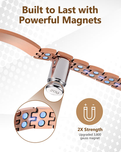 Feraco Copper Bracelet for Men,Magnetic Therapy Cooper Cross Bracelets with Magnets, Men's Christian Jewelry for Anniversary Father's Day