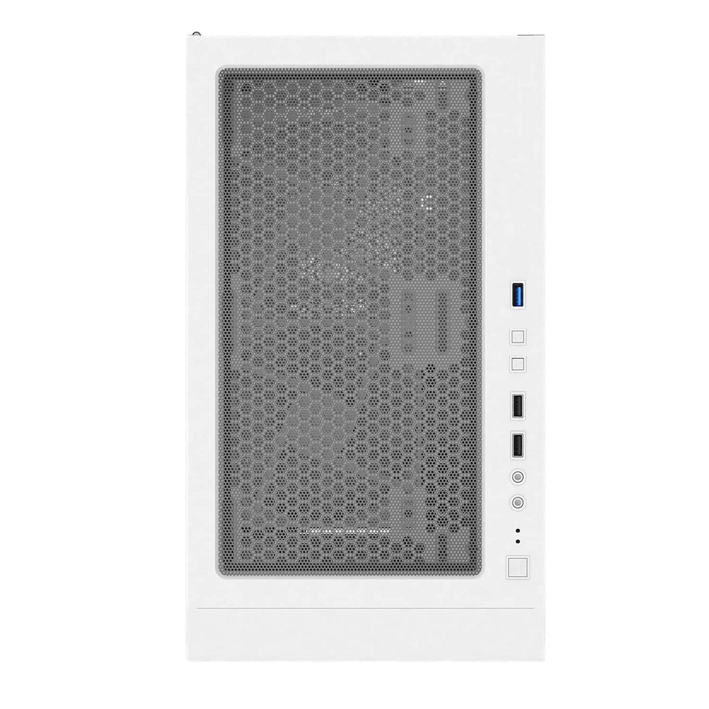Montech X3 Mesh 6pcs, 3 x 140mm& 3 x 120mm Fixed RGB Lighting Fans ATX Mid-Tower PC Gaming Case, USB3.0, Door Open Tempered Glass Side Panel, High Airflow, White