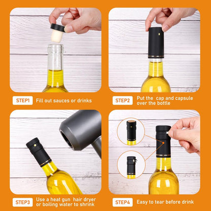AuroTrends 12 oz Wine Bottles 12Pack with Cork Lids & Shrink Capsules - Durable 375ml Glass Bottles with Lids for Home Brewing, Sparkling Beverages, Fermentation, and Crafting