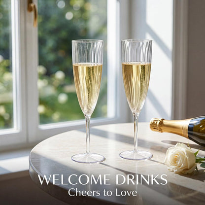 WDF 36PCS Clear Champagne Flutes Plastic - 6 OZ Clear Disposable Champagne Flutes Party Supplies for Wedding/Birthday/Parties/Graduation