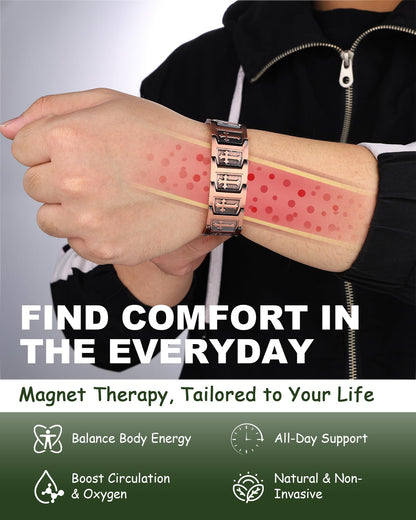 MagEnergy 99.99% Copper Bracelet for Men, Cross Copper Magnetic Bracelet with 3800 Gauss Magnets, Adjustable with Sizing Tool, Pulsera de cobre para Hombre, Men's Jewelry Gift