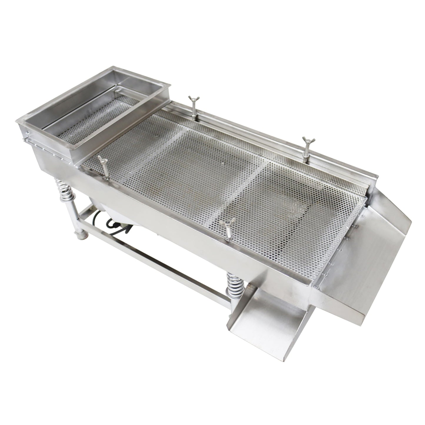 TECHTONGDA Straight Vibrating Sieve Screen Shaker Electric Linear Sifter Machine Stainless Steel One Layer One Motor 4mm Screen Size 11.8×29.5inch 110V