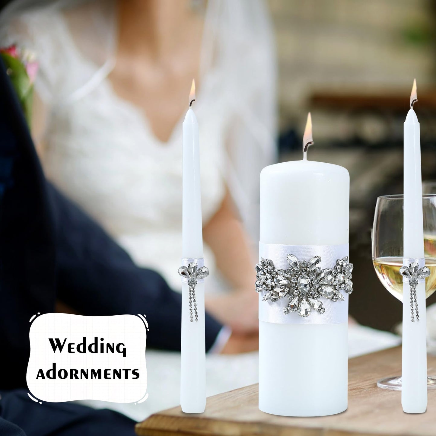 Unity Wedding Candle Set - 1 Pillar & 2 Taper Candles for Ceremony