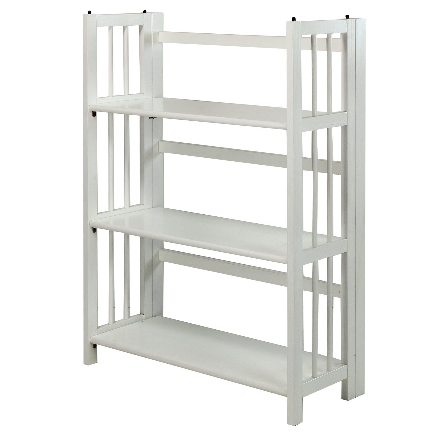Casual Home 3-Shelf 27.5" Wide Folding Stackable Bookcase, White (New)