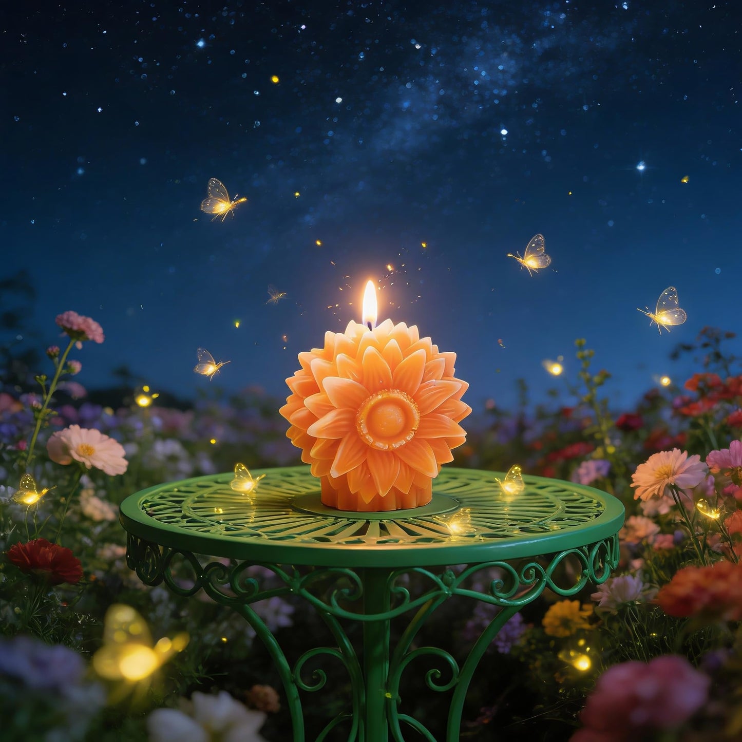 Sunflower Shaped Scented Candle,130G Handmade Clusters Aesthetic Soy Wax Aroma Decorative Candle for Table Photo Prop Valentine's Day Wedding Birthday,Prefect for Meditation Stress