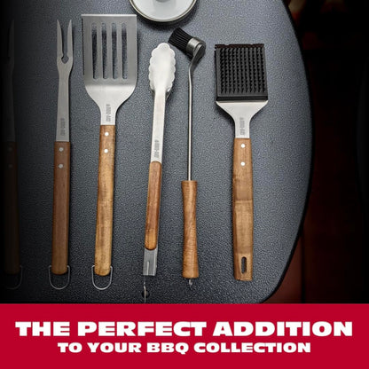 BBQ-AID Basting Brush for Grilling 400°F Heat Resistant BPA Free Silicone Bristles, Long Handle Grill Basting Brush, Acacia Wood+Stainless Steel, Dishwasher Safe, Basting Brush for Smoker & Grill