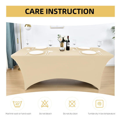 ZarzaaSik 2-Pack 6ft Spandex Table Covers for Rectangle Standard Folding Tables - Wrinkle Resistant Stretch Tablecloths - Ultimate Fitted Table Protector for Parties, Trade Shows, Banquet