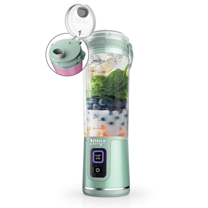 Ninja BC151BK Blast Portable Blender, Cordless, 18oz. Vessel, Personal Blender-for Shakes & Smoothies, BPA Free, Leakproof-Lid & Sip Spout, USB-C Rechargeable, Dishwasher Safe Parts, Black